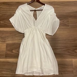 Ivory Off White Swiss Dot Flowy Sundress | Size Small